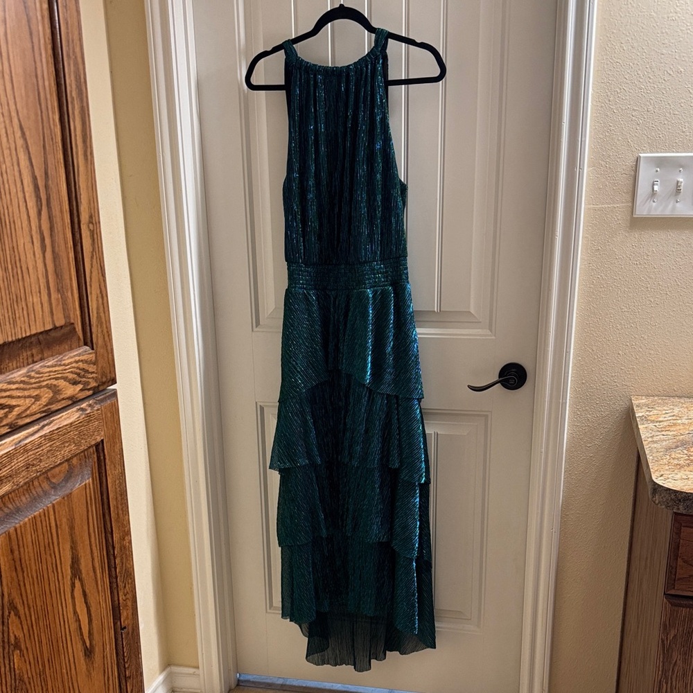 Halogen Teal High Low Dress